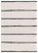 Rugs Contemporary Rugs 63" x 86" x 1.2" White Microfiber Polyester Area Rug 1581 HomeRoots