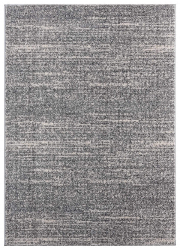 Rugs Contemporary Rugs 94" x 126" x 1.2" Grey Microfiber Polyester Oversize Rug 1697 HomeRoots