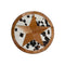 Rugs Cow Rug - 42" x 42" Tricolor, Natural Star Stitch Round Cowhide - Area Rug HomeRoots