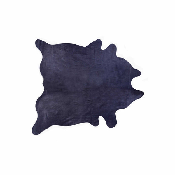 Rugs Cow Rug - 5" x 7" Navy Modern/Cowhide Contemporary - Area Rugs HomeRoots