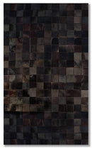 Rugs Cow Rug - 60" x 96" Chocolate, 4" Square Patches, Cowhide - Area Rug HomeRoots