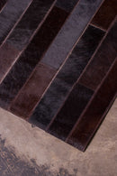 Rugs Cow Rug - 60" x 96" Linea Chocolate, Natural Stitch Cowhide - Area Rug HomeRoots