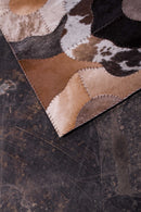 Rugs Cow Rug - 96" x 120" Tricolor, Fiori Natural, Stitched Cowhide - Area Rug HomeRoots