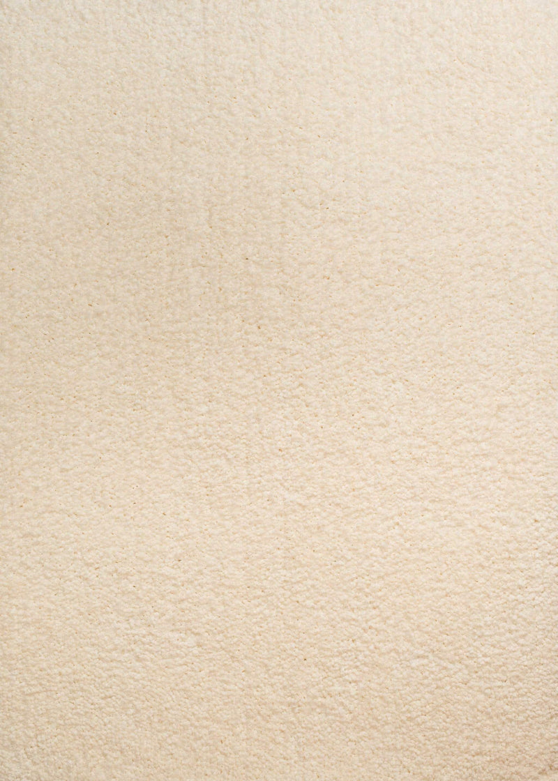 Rugs Cream Area Rug - 63" x 86" x 1.6" Cream Polyester Area Rug HomeRoots