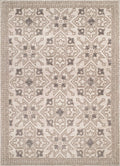 Rugs Cream Area Rug 63" x 90" x 0.39" Cream Polyester Area Rug 8072 HomeRoots