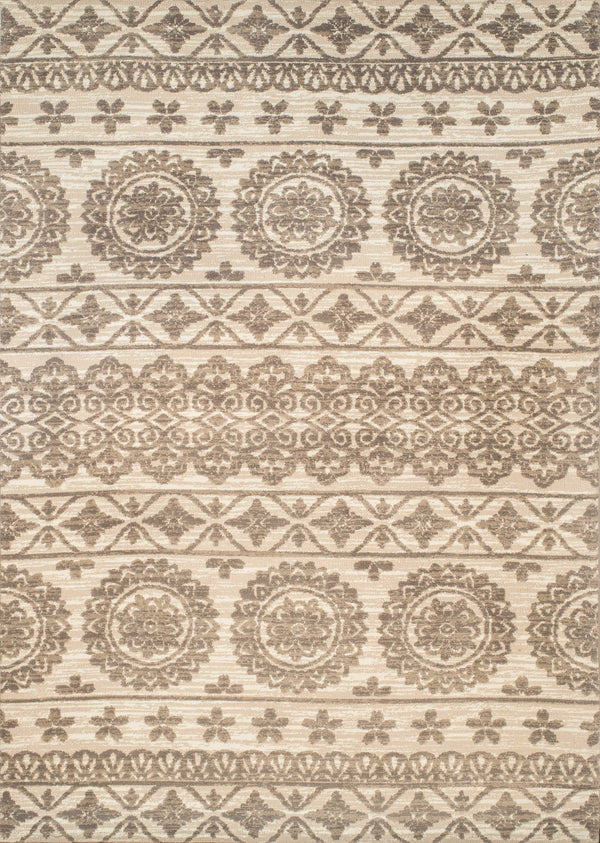 Rugs Cream Area Rug - 63" x 90" x 0.39" Cream Polyester Area Rug HomeRoots