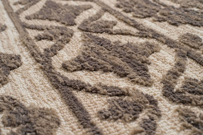 Rugs Cream Area Rug - 63" x 90" x 0.39" Cream Polyester Area Rug HomeRoots
