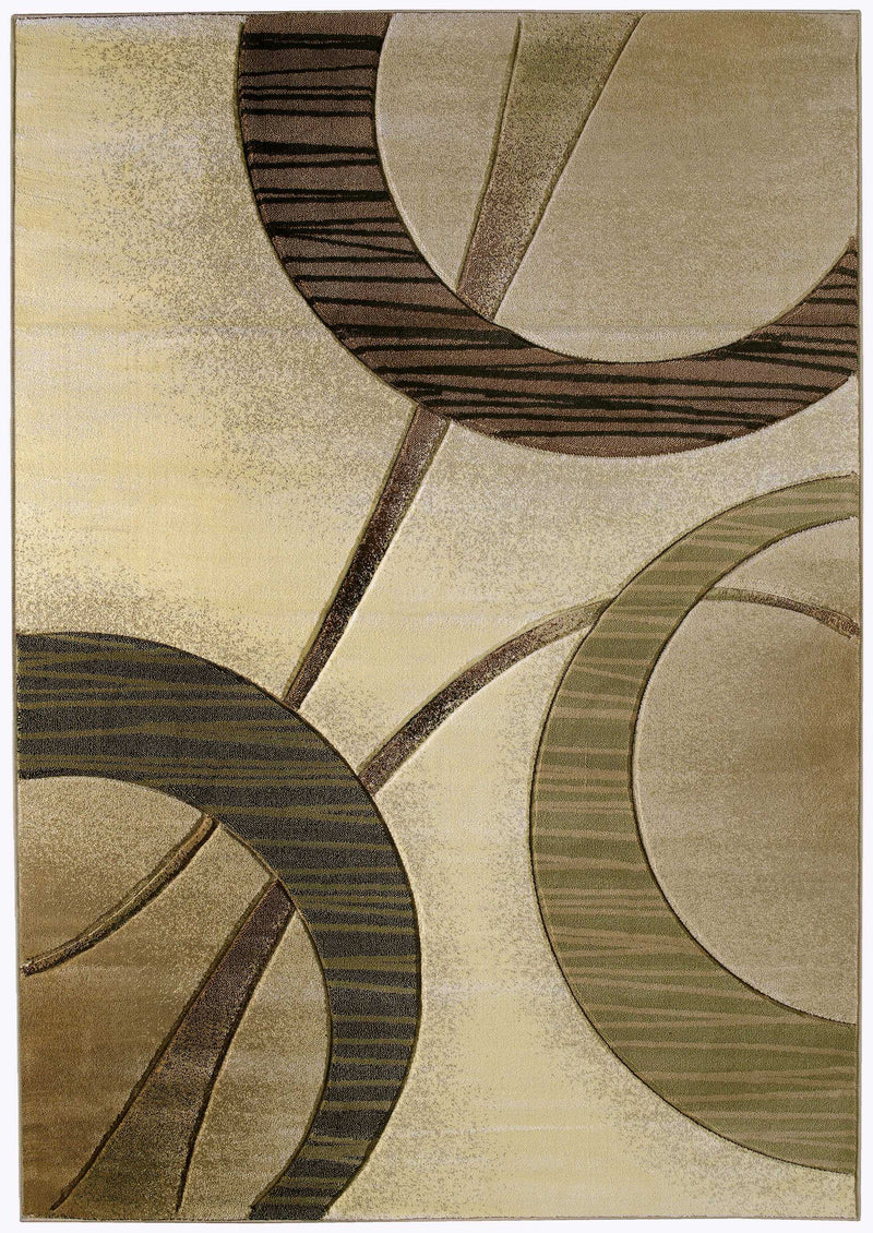 Rugs Cream Area Rug 63" x 90" x 0.47" Cream Polypropylene Area Rug 8427 HomeRoots