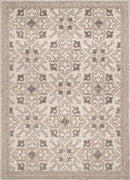 Rugs Cream Area Rug 94" x 126" x 0.39" Cream Polyester Oversized Rug 8073 HomeRoots