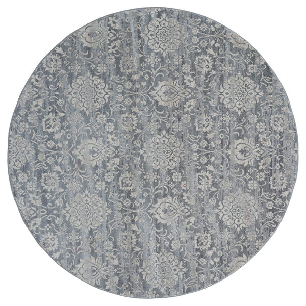 Rugs Cream Area Rug 94" x 94" x 0.31" Cream Olefin Round Rug 8294 HomeRoots