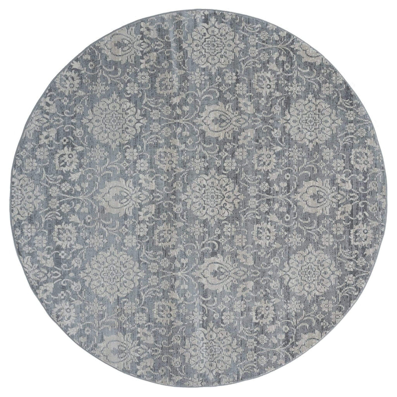 Rugs Cream Area Rug 94" x 94" x 0.31" Cream Olefin Round Rug 8294 HomeRoots
