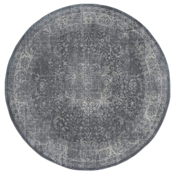 Rugs Cream Area Rug - 94" x 94" x 0.31" Cream Olefin Round Rug HomeRoots