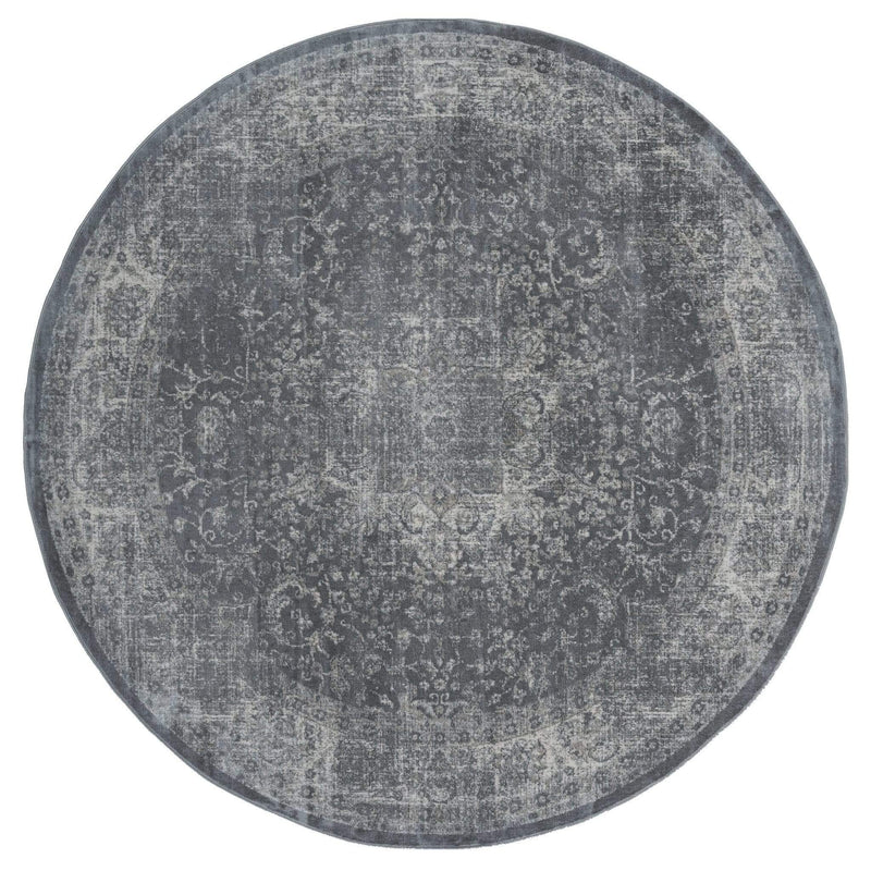 Rugs Cream Area Rug - 94" x 94" x 0.31" Cream Olefin Round Rug HomeRoots