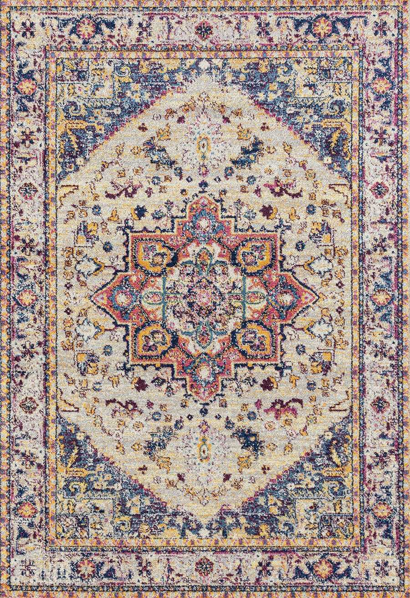 Rugs Cream Rug 22" x 36" x 0.35" Cream Olefin/Frieze Accent Rug 6465 HomeRoots