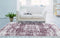 Rugs Cream Rug - 94" x 94" x 0.35" Wine Olefin/Frieze Round Rug HomeRoots
