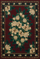 Rugs Decor Rugs 22" x 36" x 0.3" Burgundy Polypropylene Accent Rug 9619 HomeRoots