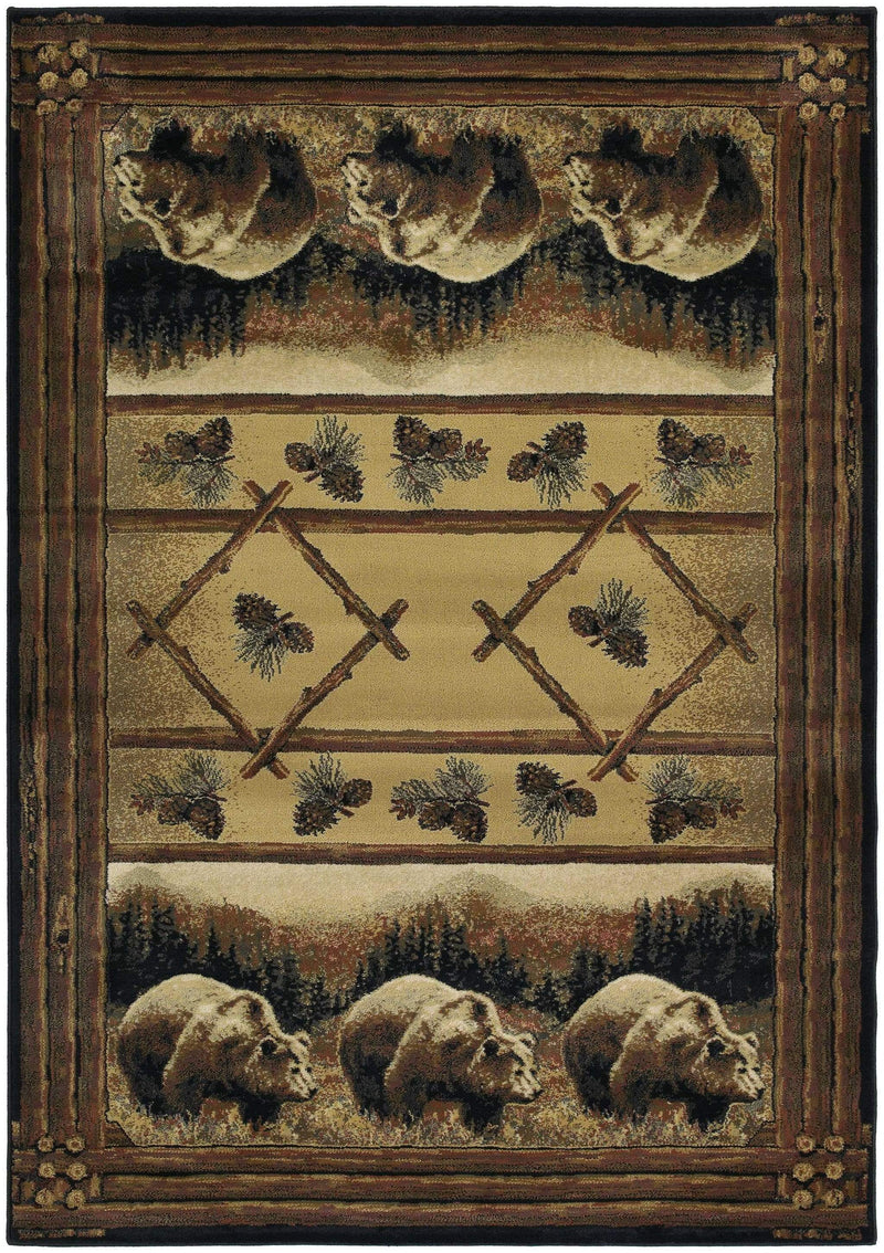 Rugs Decor Rugs 22" x 36" x 0.45" Lodge Polypropylene Accent Rug 9427 HomeRoots