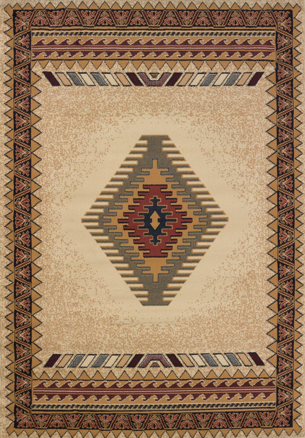 Rugs Decor Rugs - 47" x 63" x 0.3" Cream Polypropylene Accent Rug HomeRoots