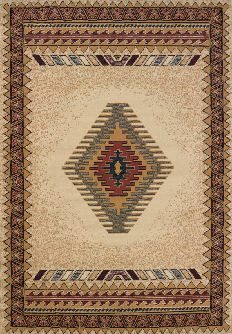 Rugs Decor Rugs - 47" x 63" x 0.3" Cream Polypropylene Accent Rug HomeRoots