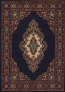 Rugs Decor Rugs 47" x 63" x 0.3" Navy Polypropylene Accent Rug 9571 HomeRoots