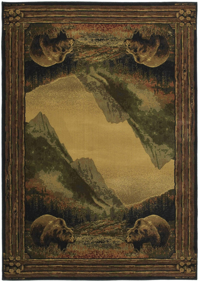 Rugs Decor Rugs 47" x 63" x 0.45" Lodge Polypropylene Accent Rug 9424 HomeRoots