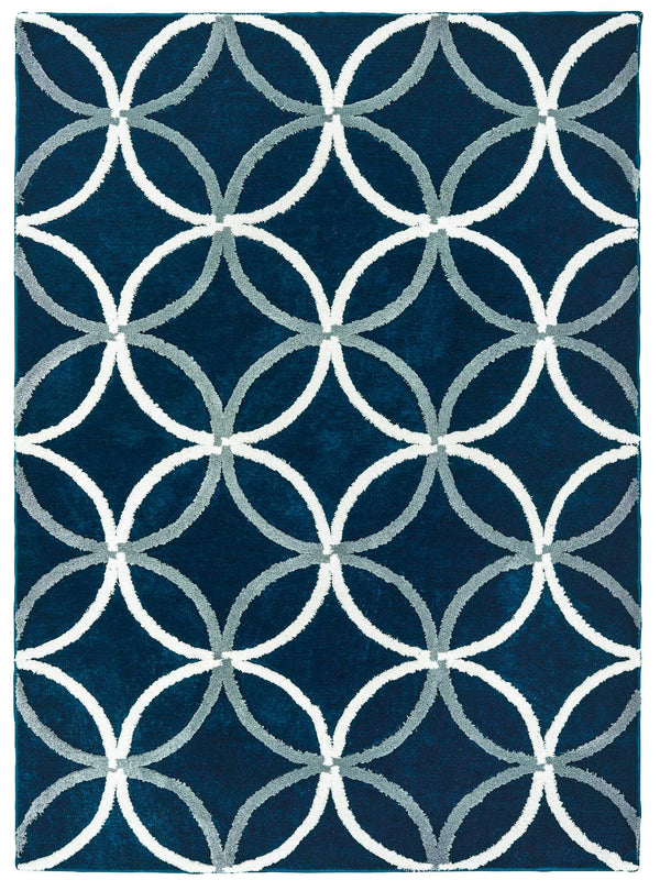 Rugs Designer Rug - 22" x 36" x 1.2" Denim Blue Microfiber Accent Rug HomeRoots