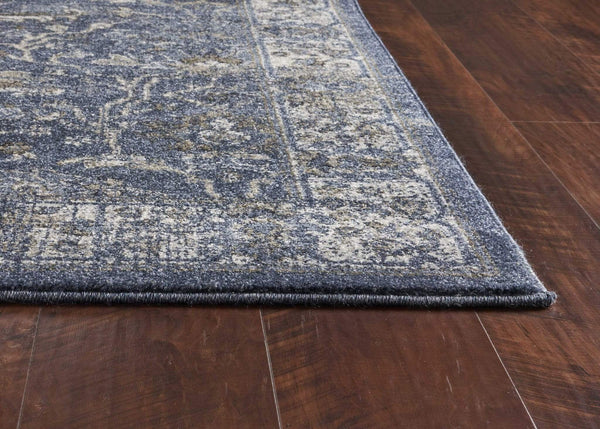 Rugs Designer Rug - 26" X 90" X 0.'5" Denim Polypropylene Rug HomeRoots