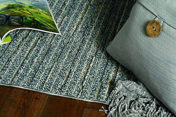 Rugs Designer Rug - 31" X 93" X 0.'25" Denim Polypropylene Rug HomeRoots