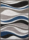 Rugs Designer Rug 63" x 84" x 0.43" Denim Blue Polypropylene Area Rug 1390 HomeRoots