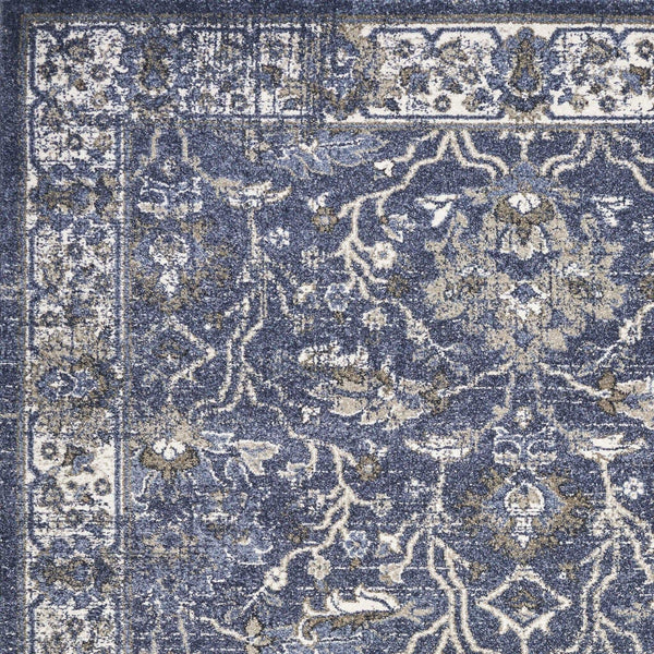 Rugs Designer Rug - 91" X 130" X 0.'5" Denim Polypropylene Rug HomeRoots