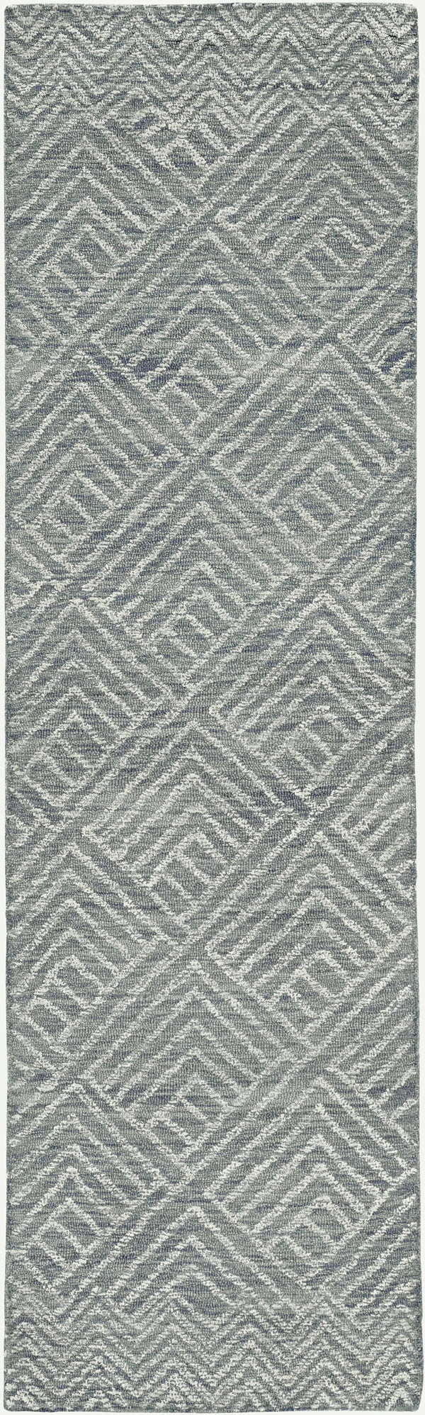 Rugs Designer Rug - 96" X 132" X 0.'5" Denim Wool Rug HomeRoots