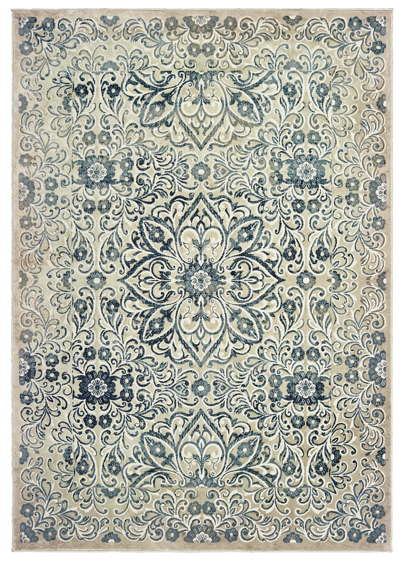 Rugs Designer Rugs 118" x 158" x 0.3" Natural Polyester/Olefin Rug 190 HomeRoots