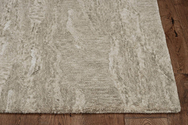 Rugs Designer Rugs - 39" X 63" X 0.'5" Sand Wool / Viscose Rug HomeRoots