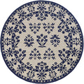 Rugs Designer Rugs - 90" X 90" X 0.'25" Sand/Blue Polypropylene Rug HomeRoots
