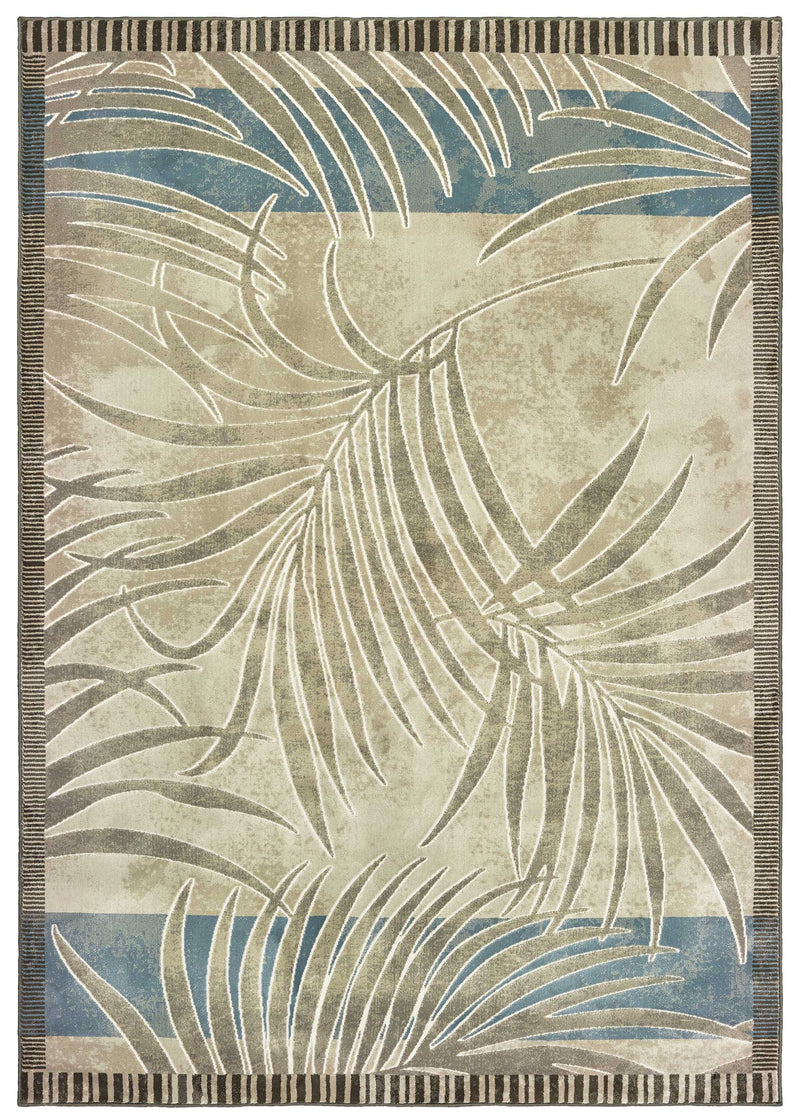 Rugs Designer Rugs - 94" x 126" x 0.3" Natural Polyester/Olefin Oversize Rug HomeRoots