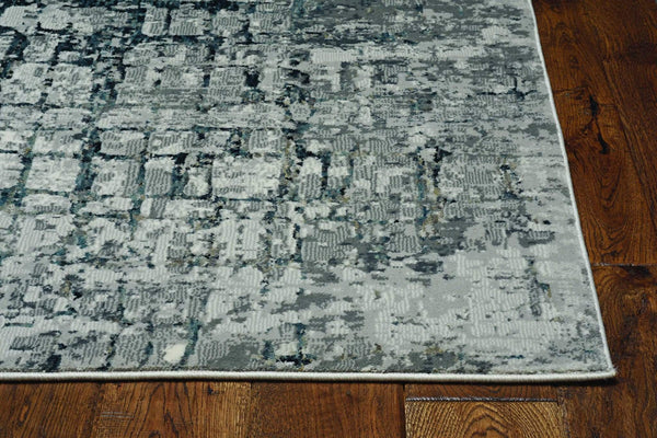 Rugs Dining Room Rugs - 26" X 83" X 0.'25" Ivory/Grey Polypropylene & Polyester Rug HomeRoots