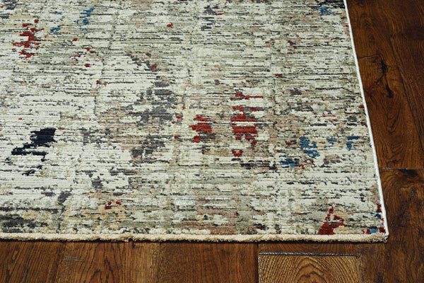 Rugs Dining Room Rugs - 27" X 91" X 0.'25" Beige/Grey Polyester Rug HomeRoots