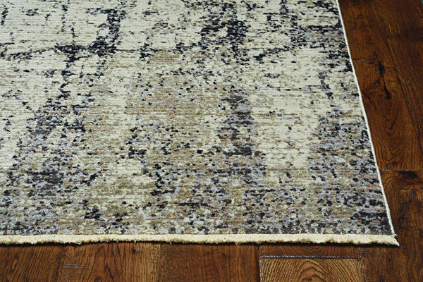 Rugs Dining Room Rugs - 27" X 91" X 0.'25" Ivory/Grey Polyester Rug HomeRoots