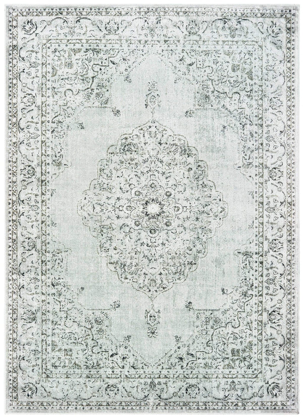 Rugs Dining Room Rugs - 31" x 236" x 0.13" Silver Viscose Runner Rug HomeRoots