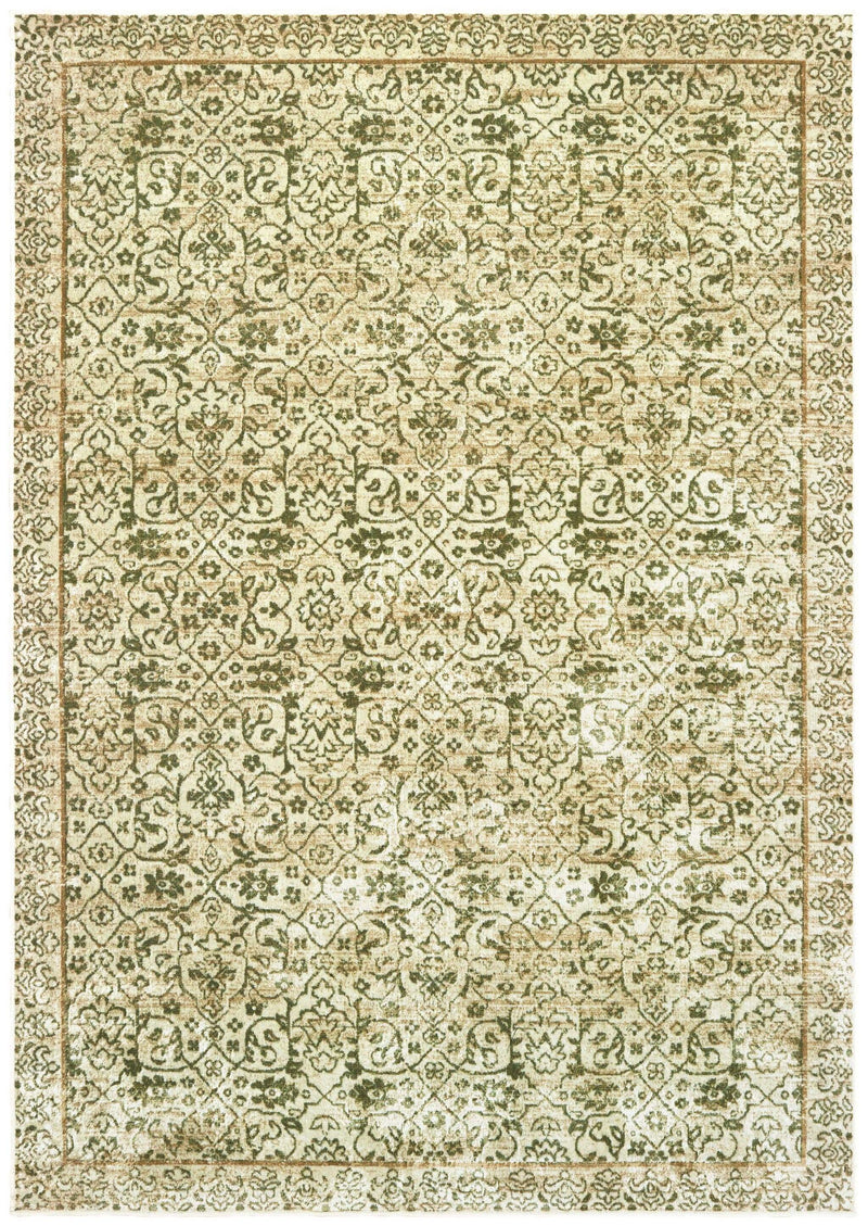 Rugs Dining Room Rugs - 31" x 98" x 0.13" Green Viscose Runner Rug HomeRoots
