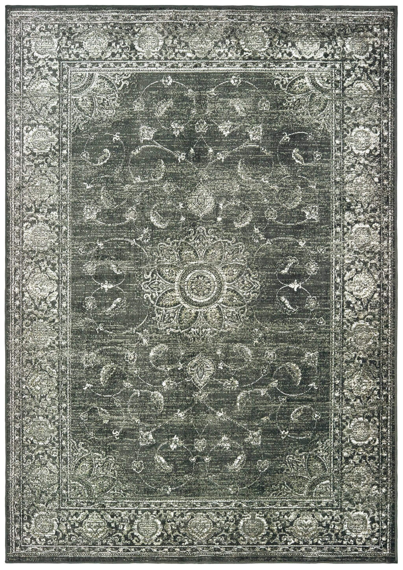 Rugs Dining Room Rugs - 31" x 98" x 0.13" Smoke Viscose Runner Rug HomeRoots