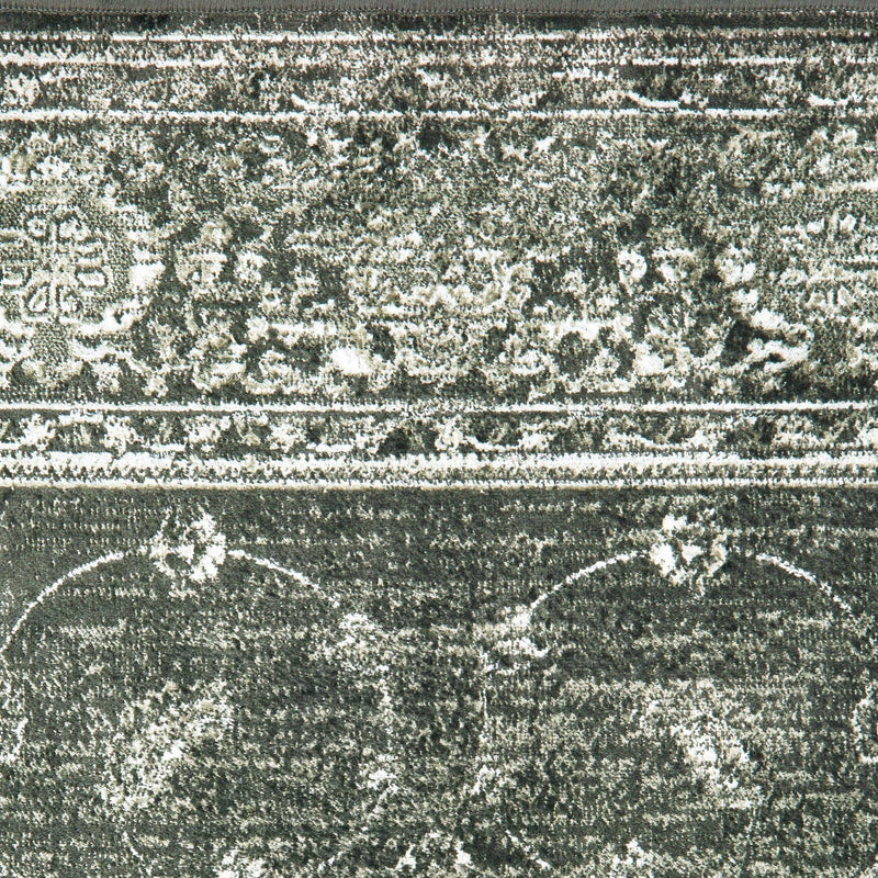 Rugs Dining Room Rugs - 31" x 98" x 0.13" Smoke Viscose Runner Rug HomeRoots