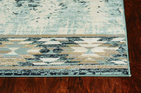 Rugs Dining Room Rugs - 39" X 63" X 0.'5" Slate Blue Polypropylene Rug HomeRoots