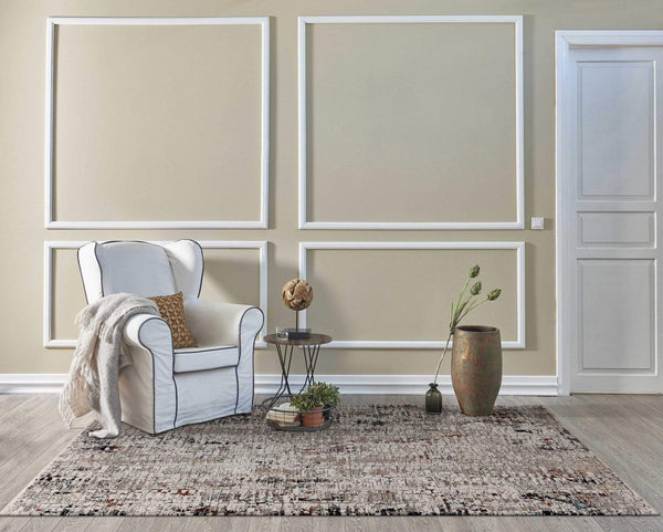 Rugs Dining Room Rugs - 94" X 130" X 0.'25" Beige/Grey Polyester Rug HomeRoots