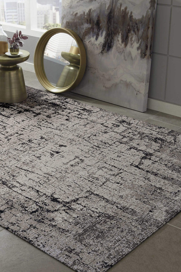 Rugs Dining Room Rugs - 96" X 96" X 0.'25" Ivory/Grey Polyester Rug HomeRoots