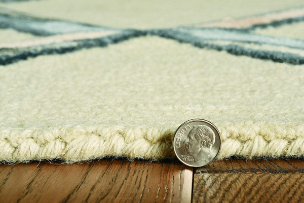 Rugs Discount Area Rugs - 27" X 96" X 0.'5" Cream Wool / Viscose Rug HomeRoots