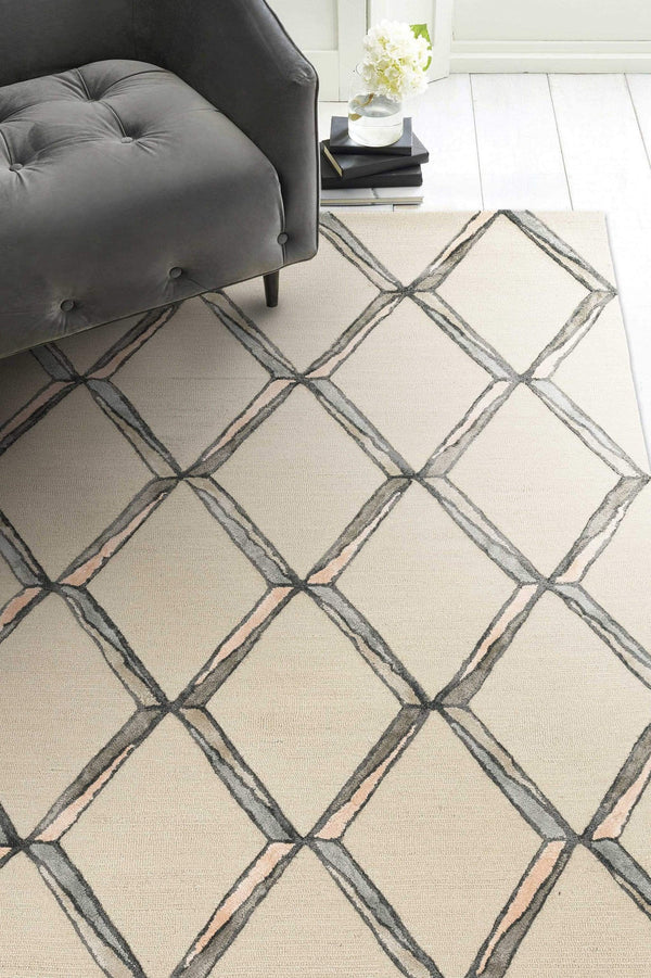Rugs Discount Area Rugs - 60" X 84" X 0.'5" Cream Wool / Viscose Rug HomeRoots