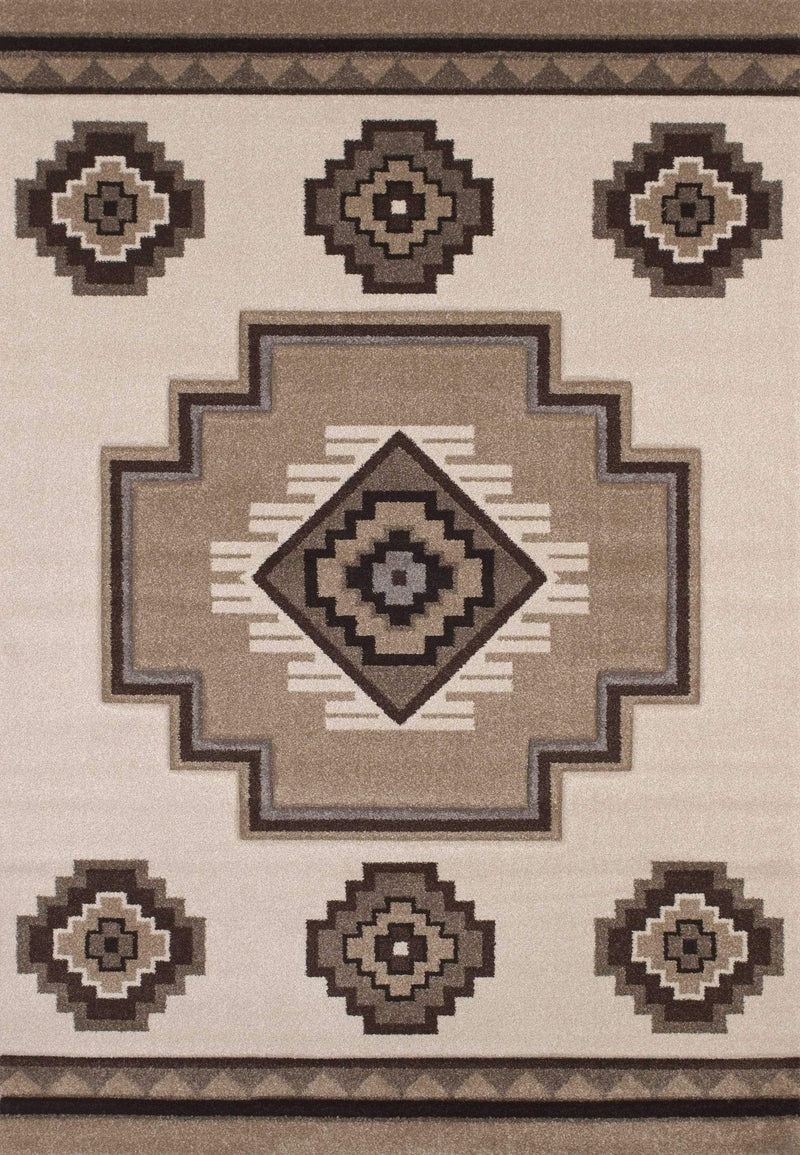 Rugs Discount Area Rugs 61" x 90" x 0.5" Cream Polypropylene Area Rug 1468 HomeRoots