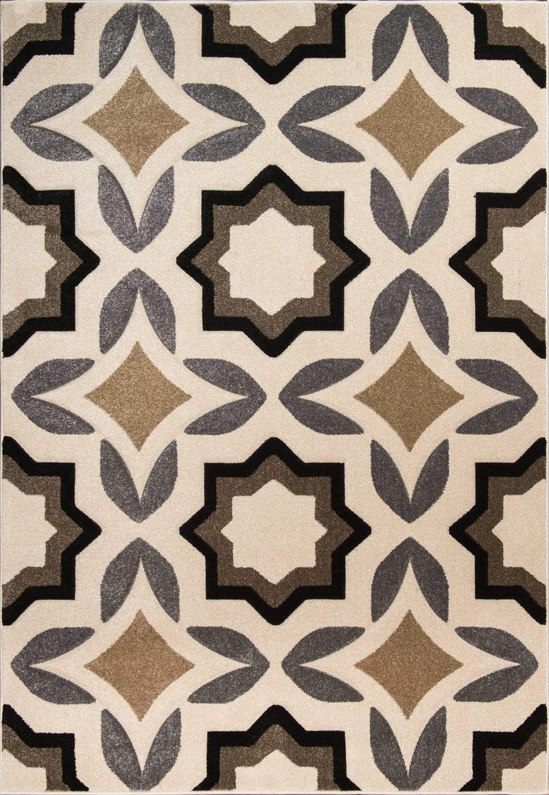 Rugs Discount Area Rugs 61" x 90" x 0.5" Cream Polypropylene Area Rug 1510 HomeRoots