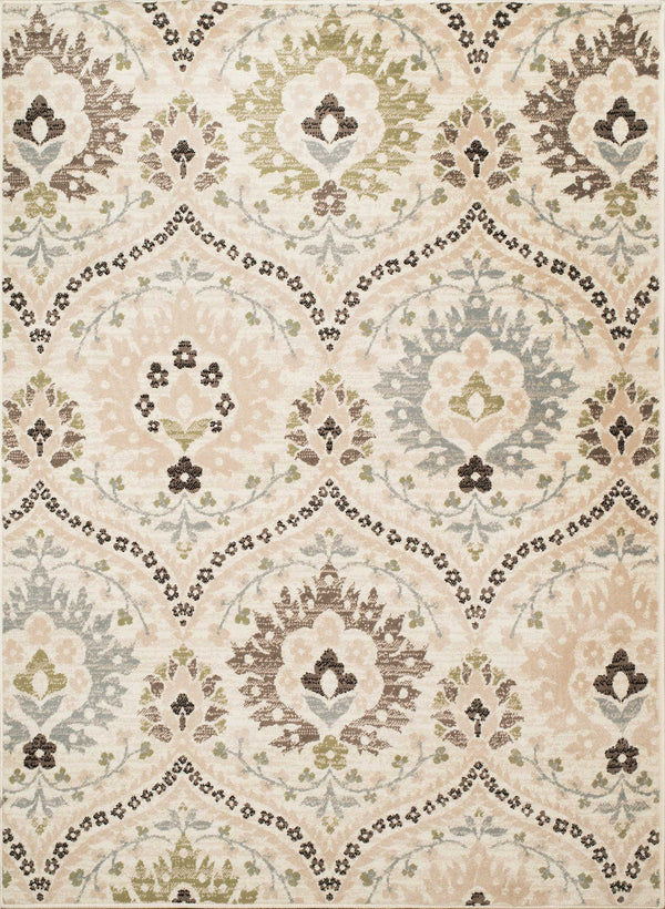 Rugs Discount Area Rugs - 63" x 86" x 0.3" Cream Olefin Area Rug HomeRoots